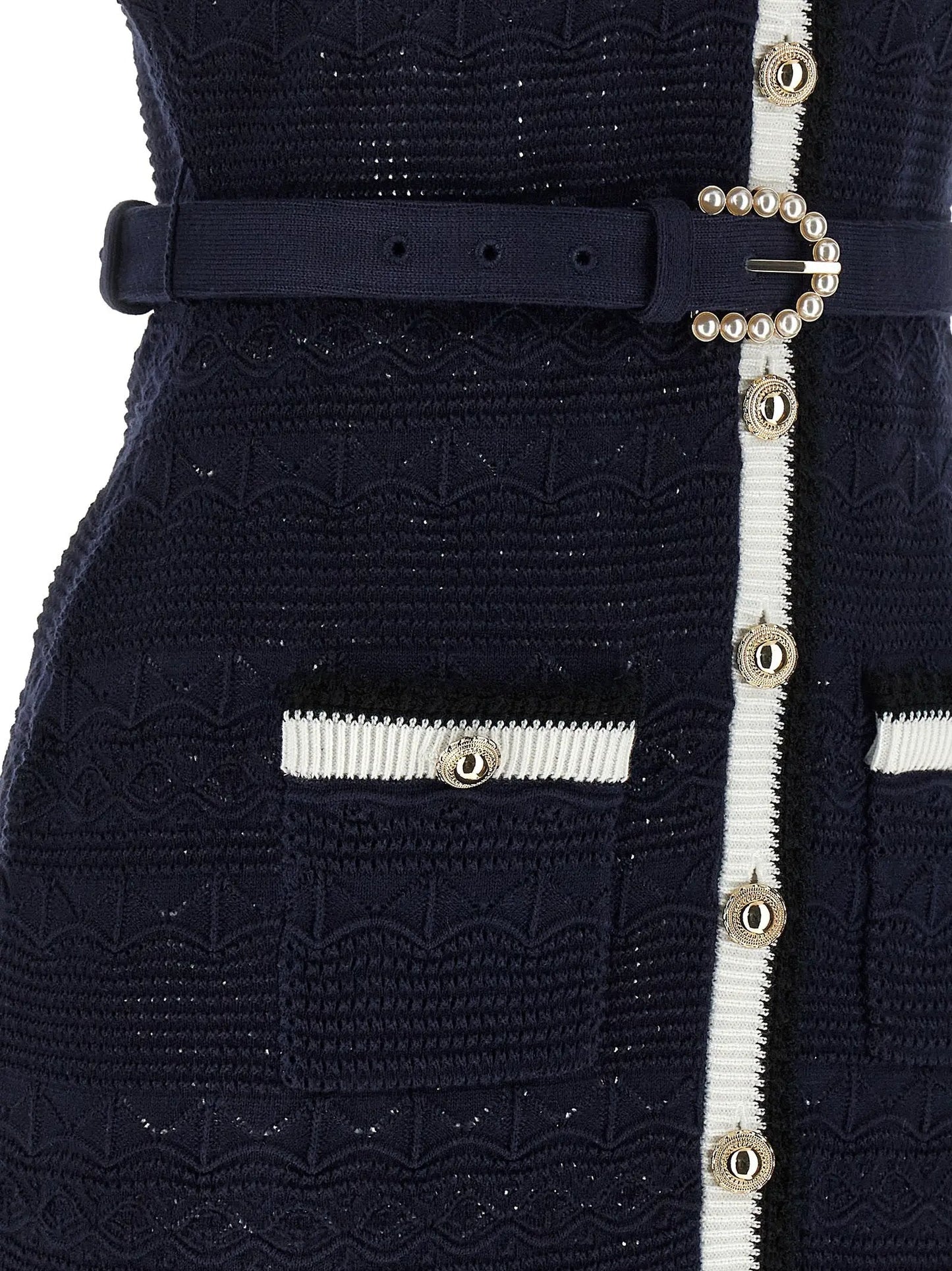 Self-Portrait Blue Cotton Midi Dress