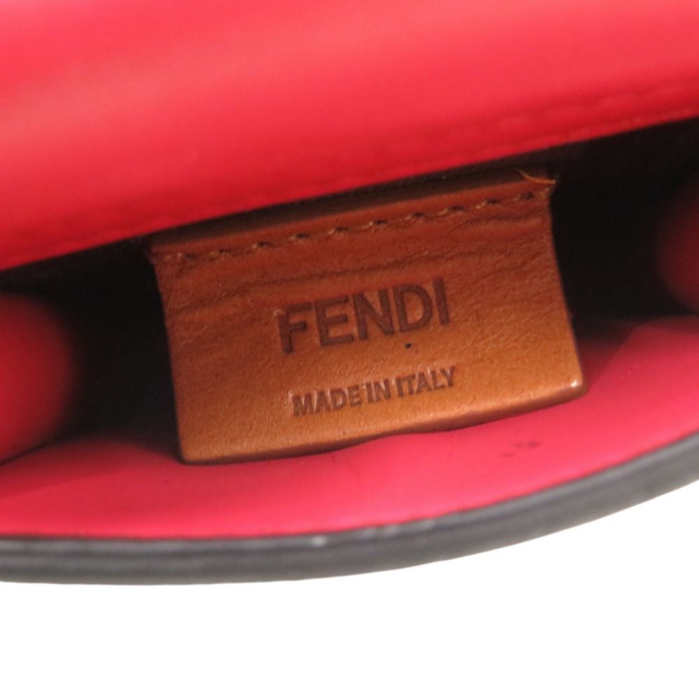 Fendi Pocket Charm Belt Bag Leather Black Red