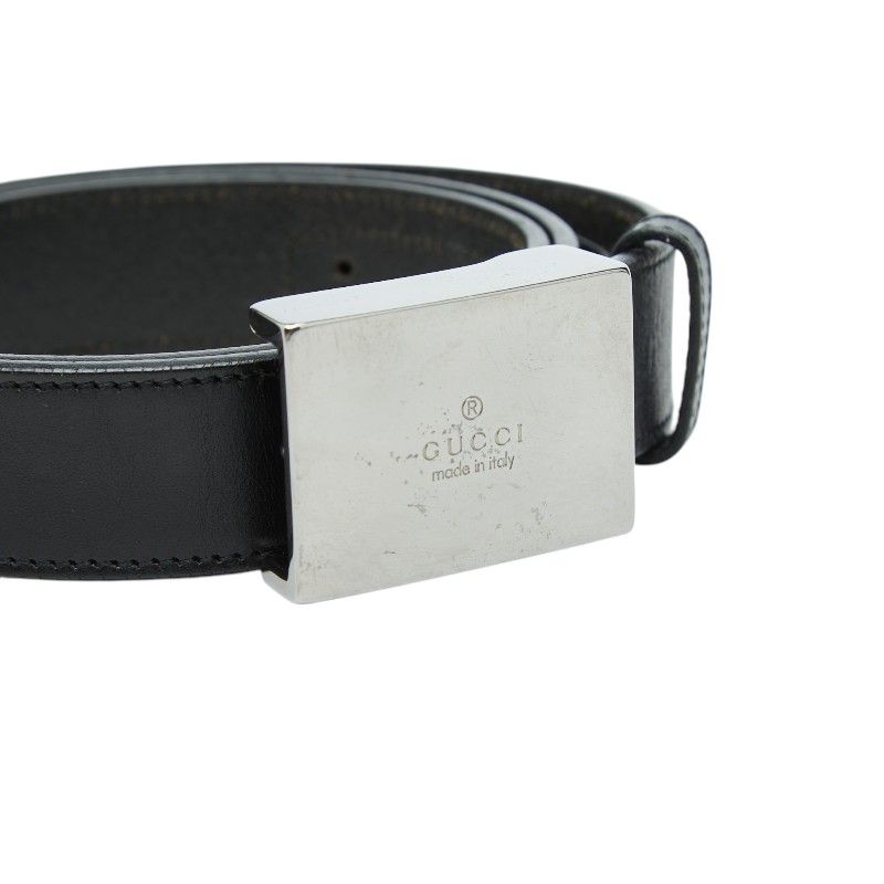 Gucci Logo Buckle Belt 90 36 Black Leather