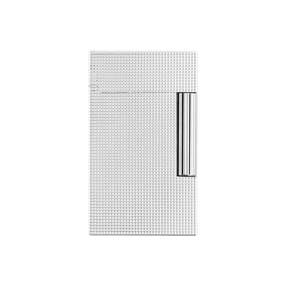 S.T. DUPONT LIGNE 2 MICRODIAMOND HEAD SILVER LIGHTER/BRIQUET C16455