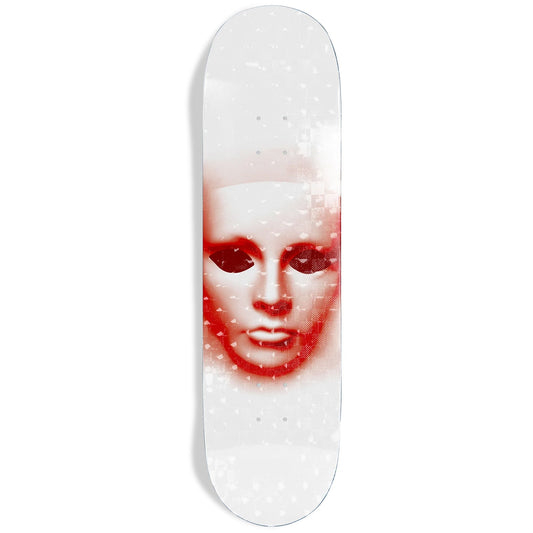 Opera Skateboard Deck Face White 3D Checkers 8.5" x 32"