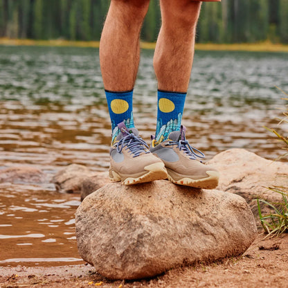Smartwool - Hike Targeted Cushion Mountain Myth Print Crew Socks - Deep Navy