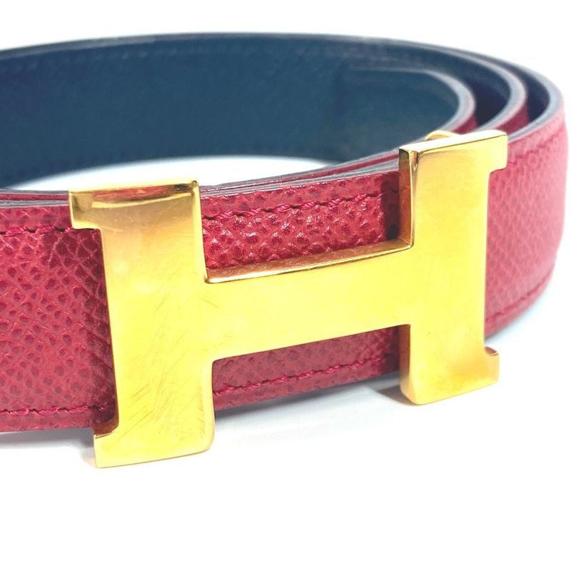 Hermes Belt H Constance Mini Leather Red And Navy