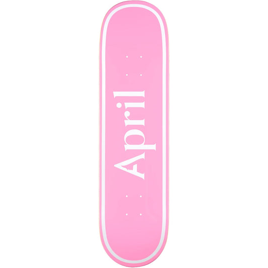 April OG Logo White Pink Skateboard Deck 8"