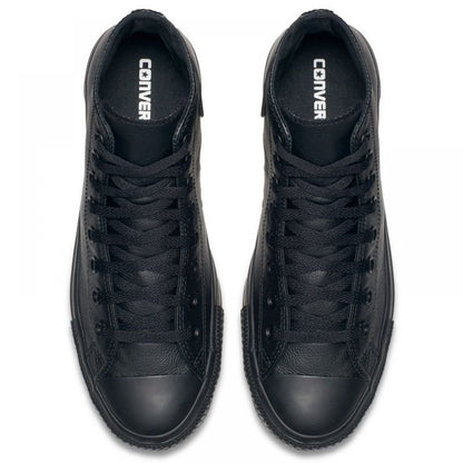 Converse Chuck Taylor All Star Leather High Top in Black Monochrome